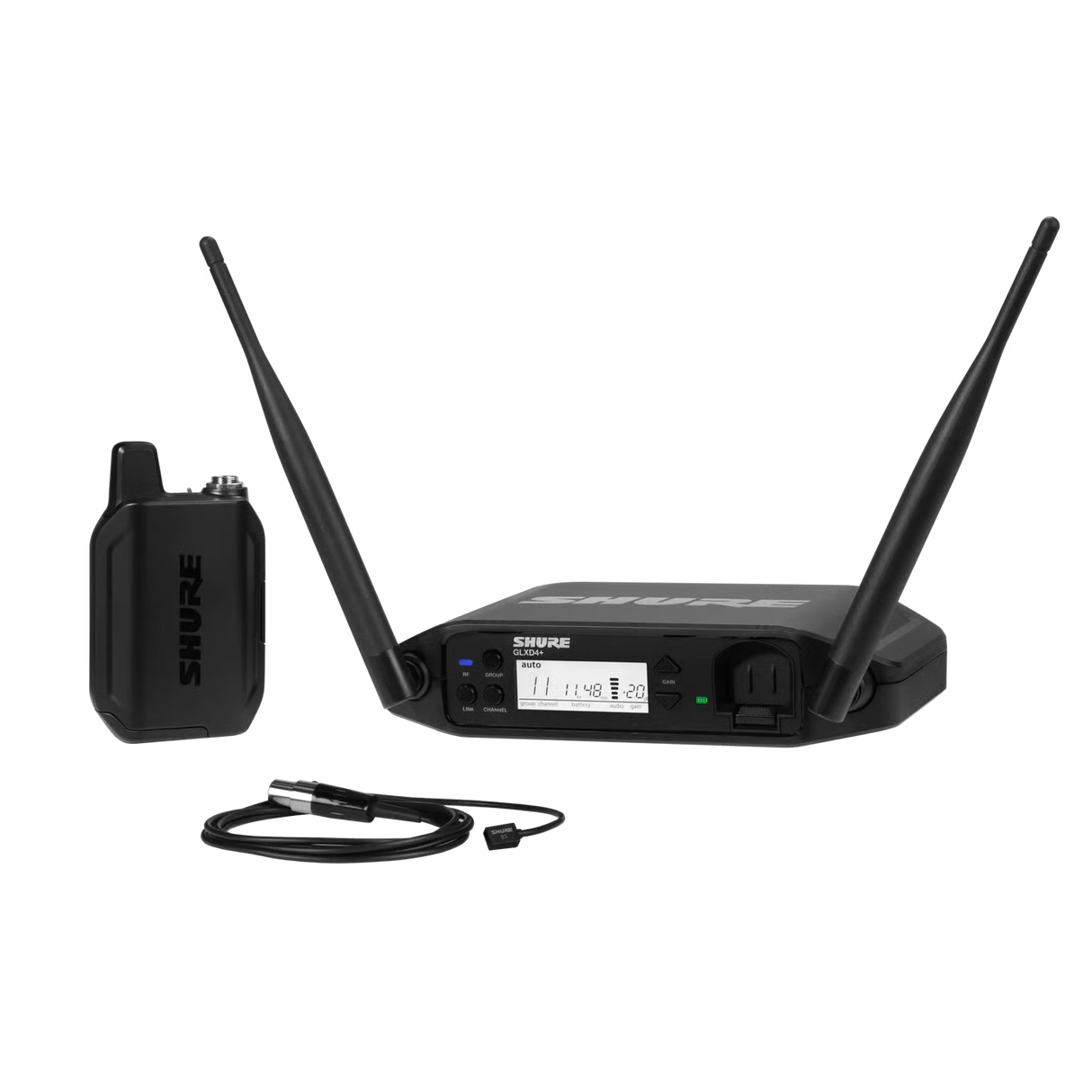Shure GLXD14+/93 Digital Wireless Lavalier System with WL93 Microphone Z3 Band Microphones Shure
