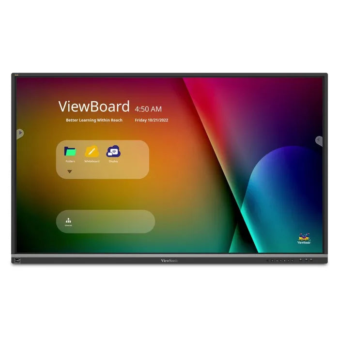ViewSonic IFP5550-E4 55" 4K Interactive ViewBoard Education Bundle, 40-Point Multi-Touch, myViewBoard Suite, 40W Soundbar, 65W USB-C PD, WiFi Adapter with Slim Trolley Cart Interactive Displays ViewSonic