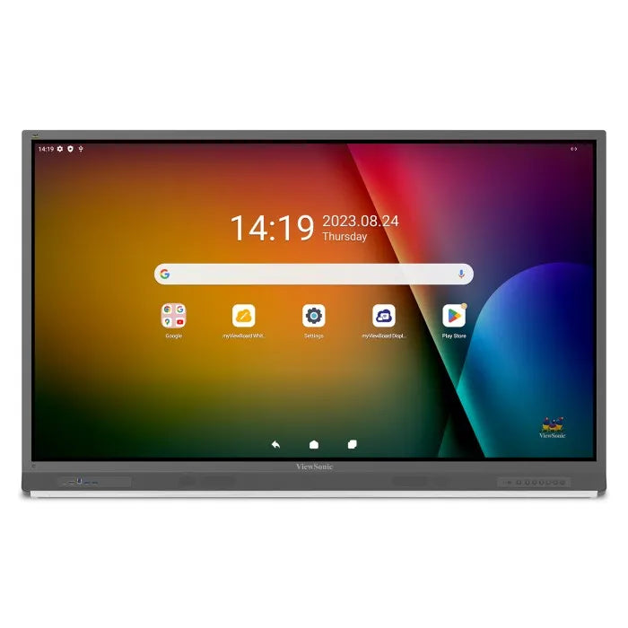 ViewSonic IFP6552-2ED 65" Android EDLA-Certified 4K UHD Interactive ViewBoard Display, 40-Point Multi-Touch, Google Workspace Integration, Full Google Play Access, VB-WIFI-005 Adapter for Secure Enterprise Collaboration Interactive Displays ViewSonic