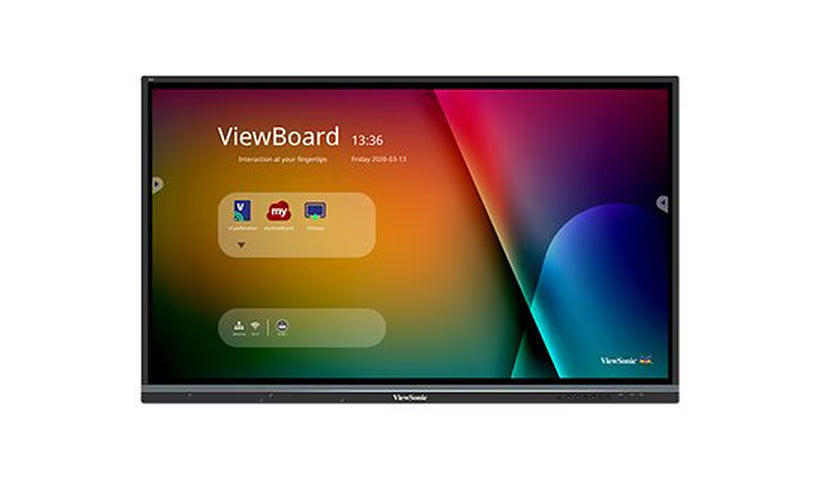 ViewSonic IFP6552-1C-E4 65" 4K Interactive ViewBoard Bundle, 33-Point Multi-Touch, myViewBoard Suite, Beamforming Mic & 45W Soundbar, VB-WIFI-001 Adapter, Slim Mobile Trolley Cart for Education Interactive Displays ViewSonic
