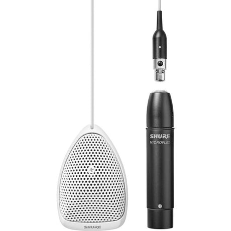 Shure MX391W/A/C Microflex Miniature Boundary Condenser Microphone Cardioid White Microphones Shure