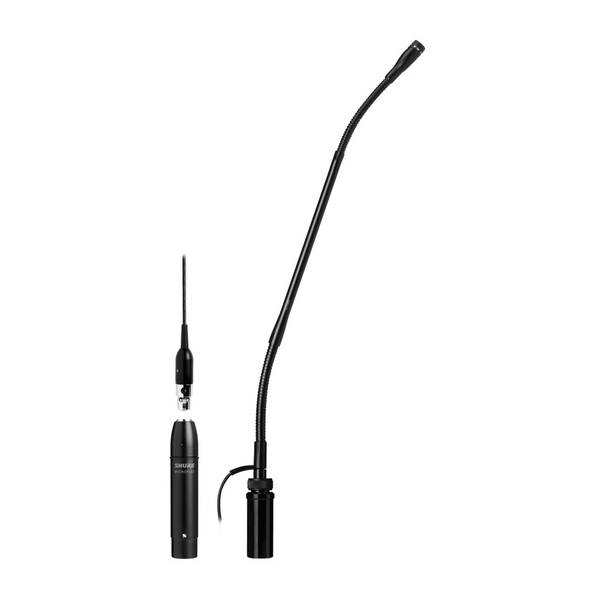 Shure MX412SE/N-TA 12" Gooseneck with Flange Mount and 10 foot Side Exit Cable (No Microphone Cartridge) (TAA-Compliant) Microphones Shure
