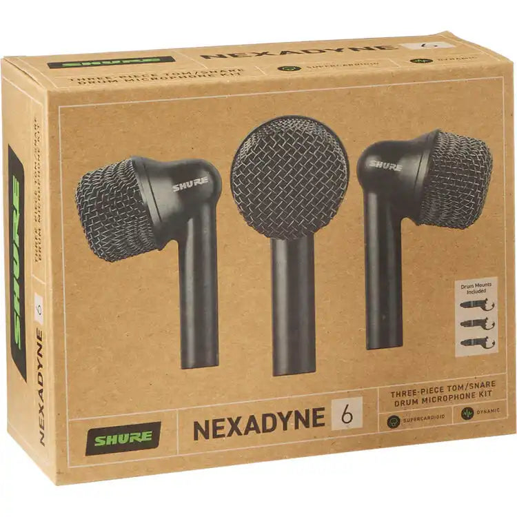 Shure Nexadyne 6 Dynamic Supercardioid Tom/Snare Microphone 3-Pack Microphones Shure