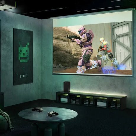 ViewSonic PJ-SCW-1001W 100" Manual Pull-Down Projector Screen – 16:9, Matte White, Self-Lock, Wall/Ceiling Mount, White Housing. ViewSonic