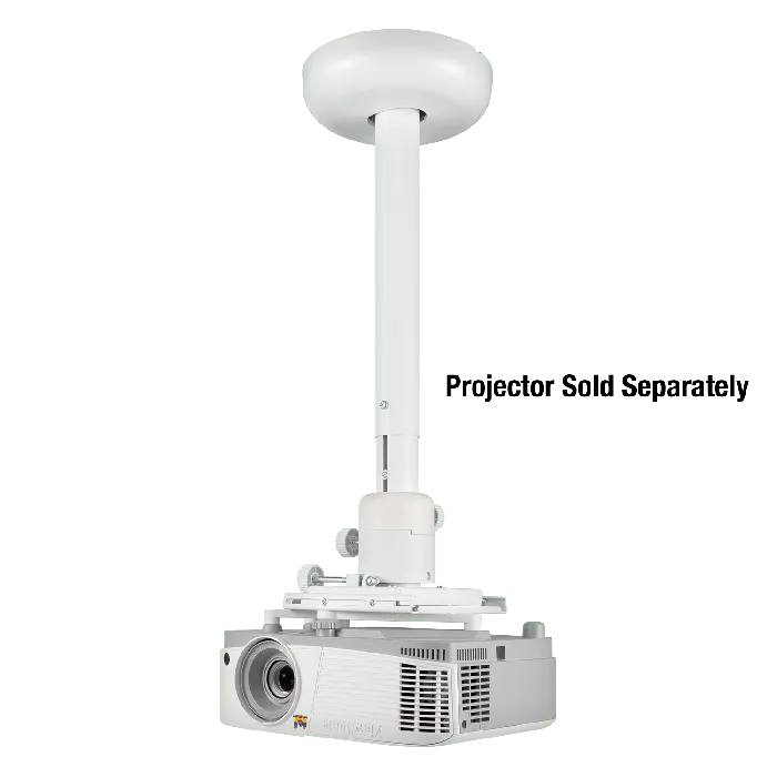 ViewSonic PJ-WMK-007 Universal Projector Ceiling Mount – 55 lbs Capacity, 19.7"-30.7" Adjustable Arms, White, Four Dual-Joint Supports. Projector Mounts ViewSonic