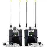 Shure PSM1000 Personal Monitor System with Dual Transmitter, Two Diversity Bodypack Receivers, and Two SE425 Earphones – Band G10 (470–542 MHz) Microphones Shure