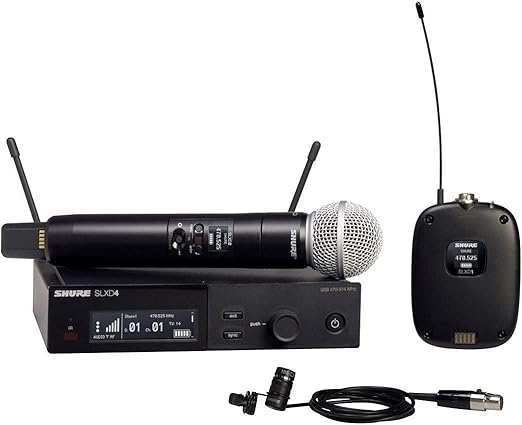 Shure SLXD124/85M-G58 Digital Wireless Combo System with SM58 Handheld and WL185m Lavalier Microphones Microphones Shure