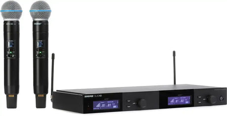 Shure SLXD24D/N8CB Dual Wireless Handheld System – Nexadyne 8/C Cardioid, Digital Wireless Microphones Shure