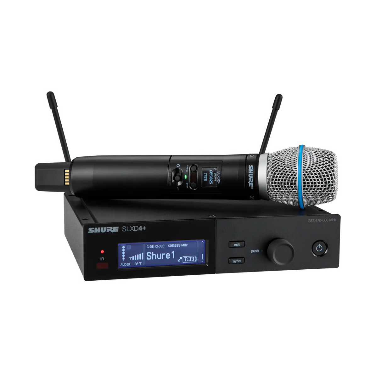 Shure SLXD24+/B87A-G57 Digital Wireless Vocal System with Beta 87A Handheld Transmitter Microphones Shure