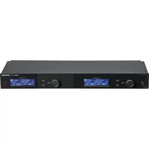 Shure SLXD4QDAN+ Receptor Inalámbrico Digital de Cuatro Canales con Dante – Banda G57 (470–608 MHz) Microphones Shure