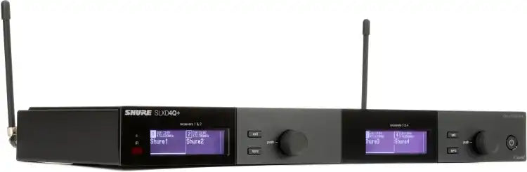 Shure SLXD4Q+ Quad Wireless Receiver – 4-Channel G57 Digital Rack Receiver Microphones Shure