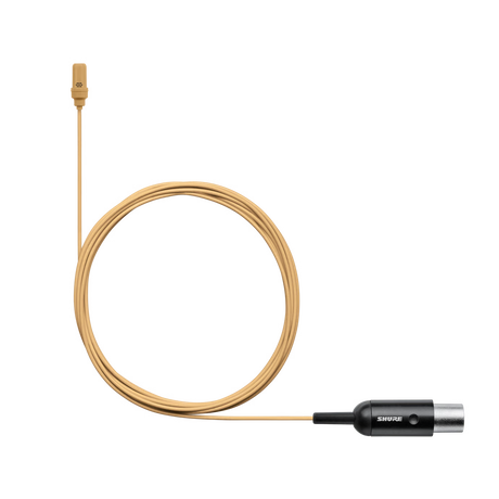 Shure UL4T/C-MTQG-A UniPlex Cardioid Subminiature Lavalier Microphone (Tan) Microphones Shure