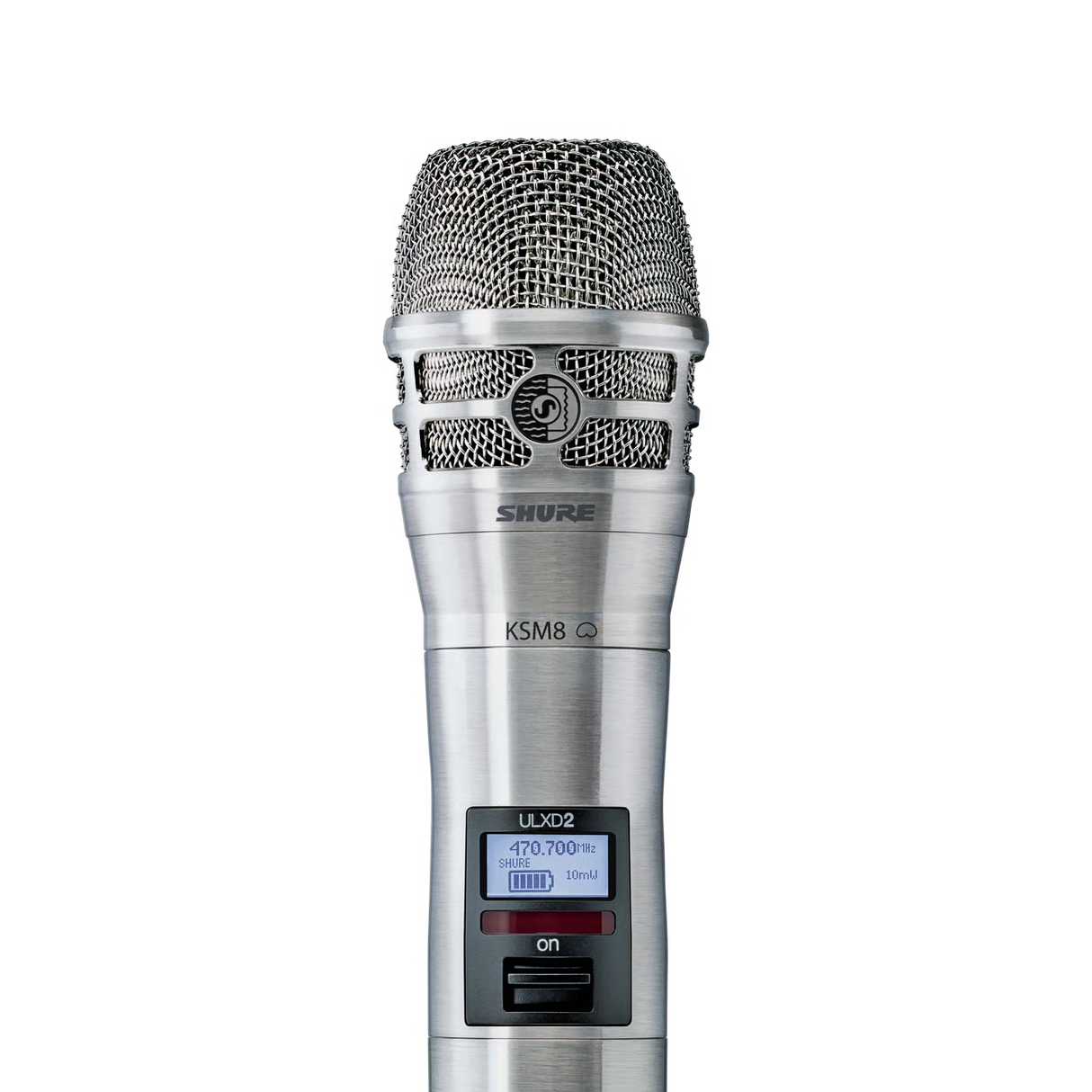 Shure ULXD2/K8N Digital Handheld Wireless Transmitter with KSM8 Capsule V50 Band Nickel Microphones Shure