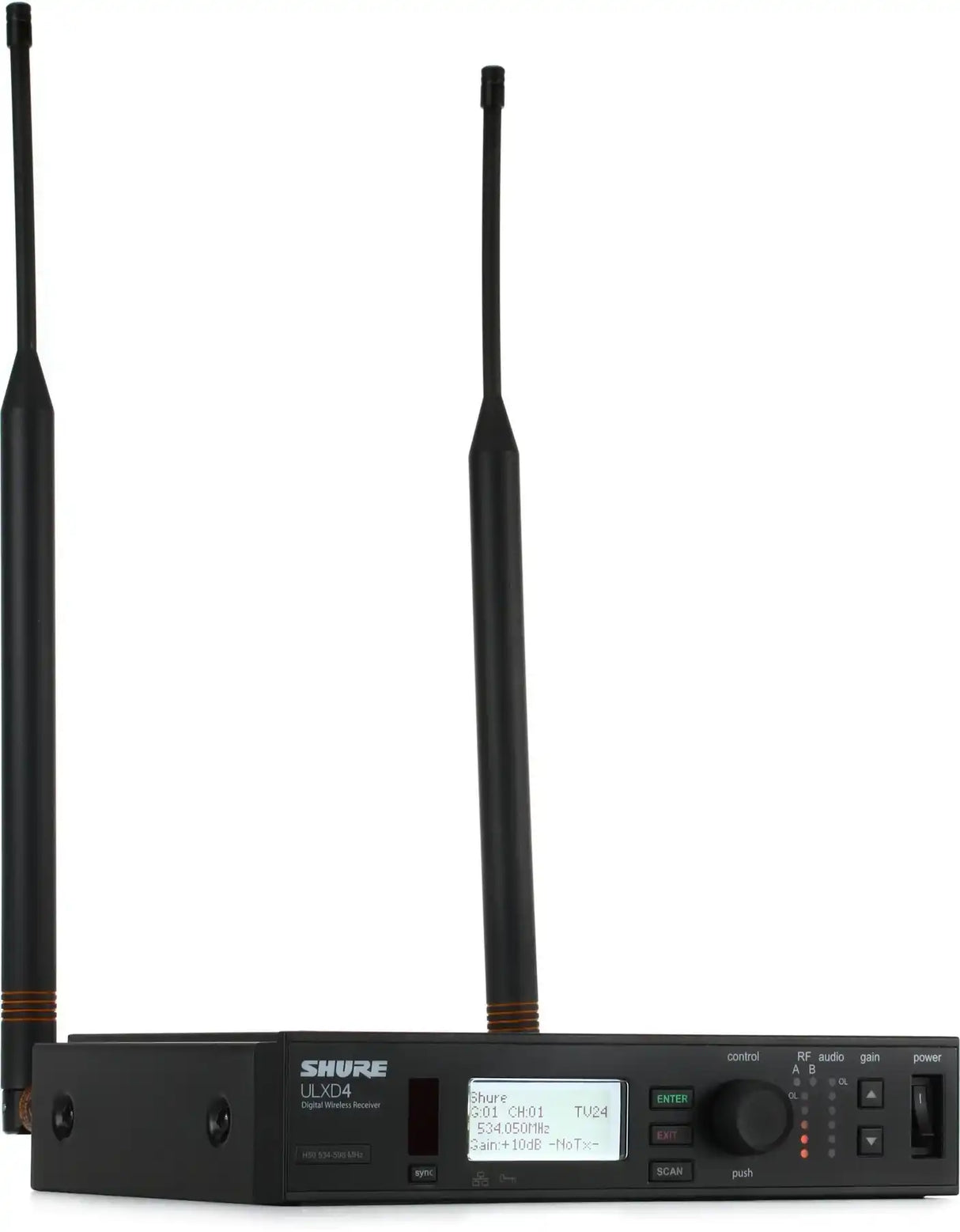 Shure ULXD4-H50 Digital Wireless Receiver – H50 Band (537–598 MHz) Microphones Shure