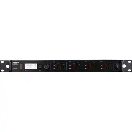 Shure Dual digital wireless receiver with always on aes256 encryption, internal power supply, 1/2 wave antenna and rack mounting hardware, 572-620 mhz ULXD4DGV=-J50A Microphones Shure