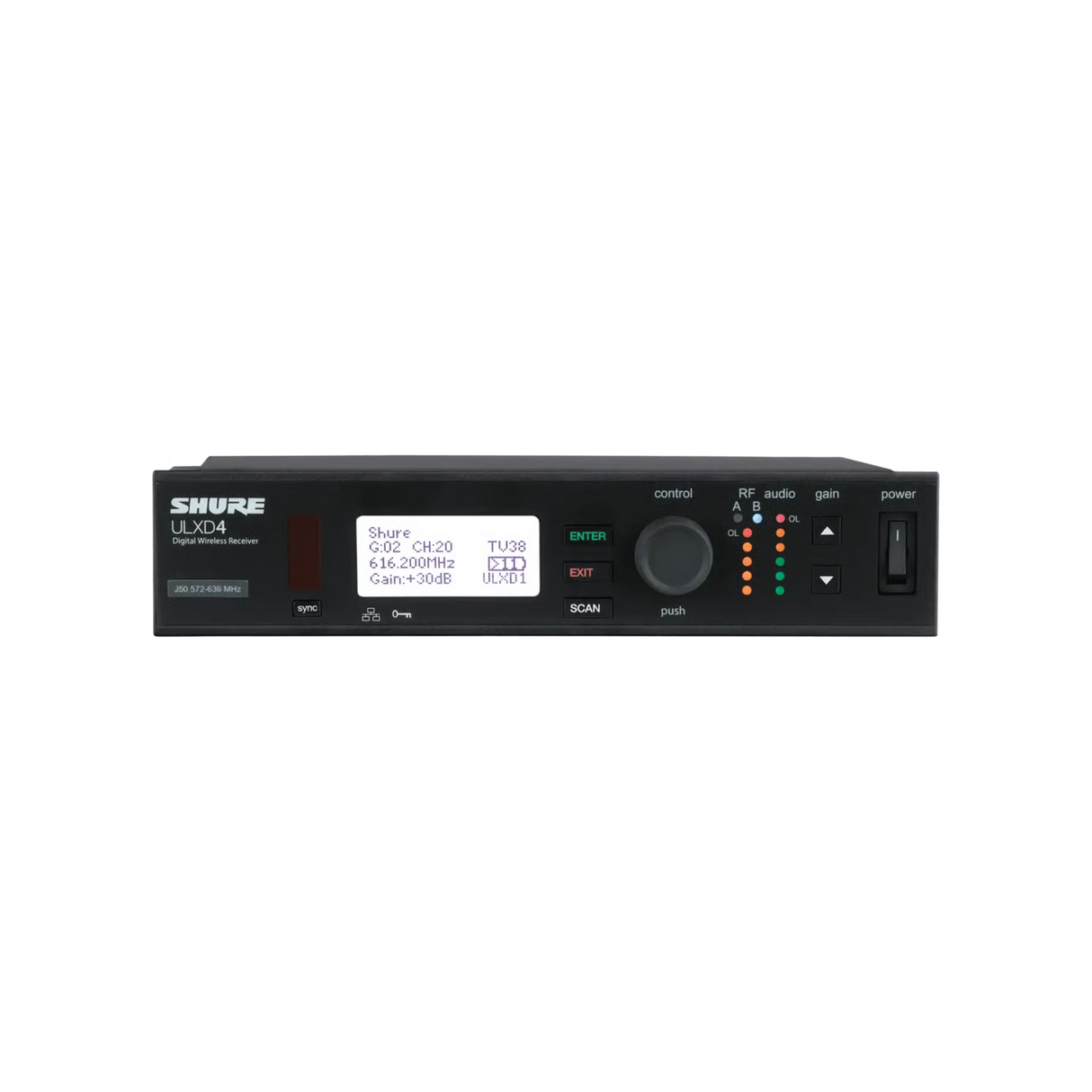 Shure ULXD4GV-G50 ULX-D Digital Wireless Receiver (G50 Band) Microphones Shure