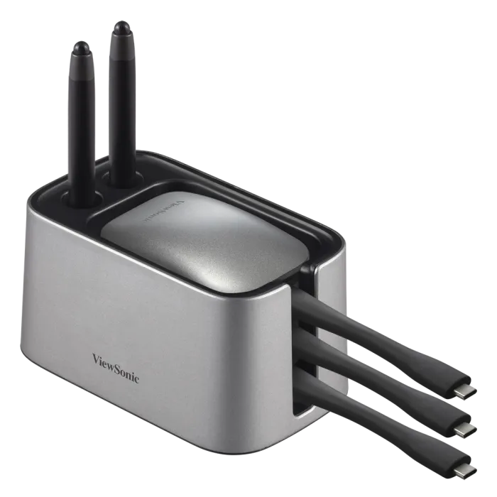 ViewSonic VB-BOX-001 ViewBoard Cast Cradle - Storage Dock for 3 Cast Buttons & 2 Pens, Grey/Black, IFP Accessory ViewSonic