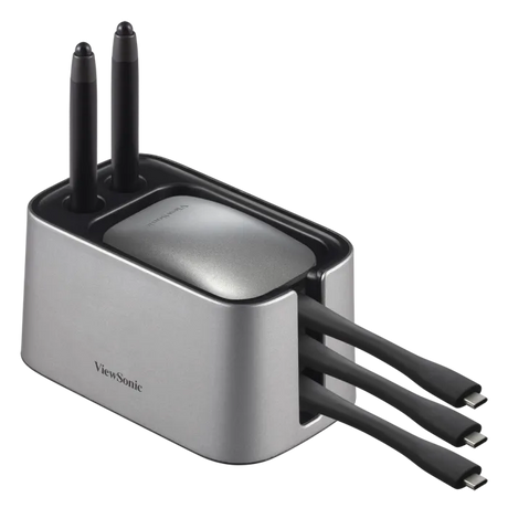 ViewSonic VB-BOX-001 ViewBoard Cast Cradle - Storage Dock for 3 Cast Buttons & 2 Pens, Grey/Black, IFP Accessory ViewSonic