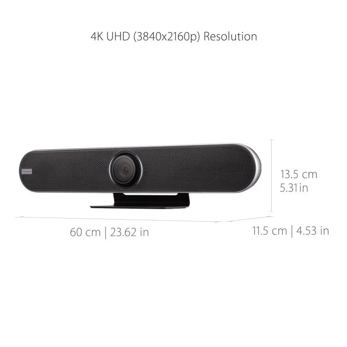 ViewSonic VB-CAM-201 All-in-One 4K UHD 120° Wide-Angle Video Conferencing Camera with AI Voice Tracking, 5x Zoom, 4-Mic Array, 8W Speaker, Bluetooth 5.0 ViewSonic
