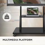 ViewSonic VB-STND-001 Mobile Trolley Cart, Black, Manual Height Adjustment up to 45.37", 360° Swivel, VESA 400x200 to 900x600mm, 15 lb Tray, ADA Compliant for 55"-86" Displays up to 265lbs TV & Monitor Mounts ViewSonic