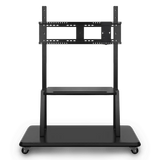 ViewSonic VB-STND-001 Mobile Trolley Cart, Black, Manual Height Adjustment up to 45.37", 360° Swivel, VESA 400x200 to 900x600mm, 15 lb Tray, ADA Compliant for 55"-86" Displays up to 265lbs TV & Monitor Mounts ViewSonic