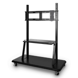 ViewSonic VB-STND-001 Mobile Trolley Cart, Black, Manual Height Adjustment up to 45.37", 360° Swivel, VESA 400x200 to 900x600mm, 15 lb Tray, ADA Compliant for 55"-86" Displays up to 265lbs TV & Monitor Mounts ViewSonic