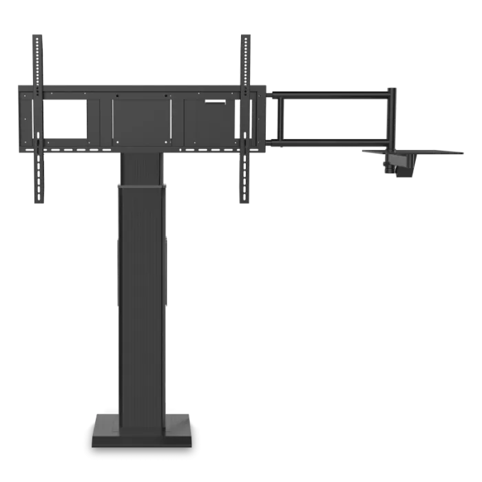 ViewSonic VB-STND-004 Motorized Fixed Floor Stand, Black, 22" Smooth Lift, ADA Compliant, VESA 400x400 to 800x600mm, Swing-Arm Tray for 55"-86" Displays up to 220lbs TV & Monitor Mounts ViewSonic
