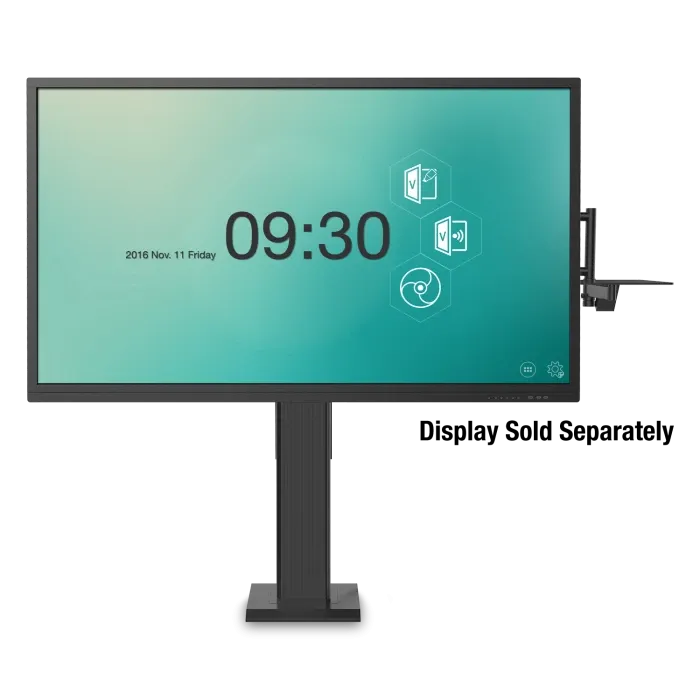 ViewSonic VB-STND-004 Motorized Fixed Floor Stand, Black, 22" Smooth Lift, ADA Compliant, VESA 400x400 to 800x600mm, Swing-Arm Tray for 55"-86" Displays up to 220lbs TV & Monitor Mounts ViewSonic