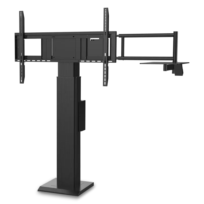 ViewSonic VB-STND-004 Motorized Fixed Floor Stand, Black, 22" Smooth Lift, ADA Compliant, VESA 400x400 to 800x600mm, Swing-Arm Tray for 55"-86" Displays up to 220lbs TV & Monitor Mounts ViewSonic