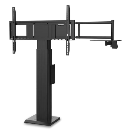 ViewSonic VB-STND-004 Motorized Fixed Floor Stand, Black, 22" Smooth Lift, ADA Compliant, VESA 400x400 to 800x600mm, Swing-Arm Tray for 55"-86" Displays up to 220lbs TV & Monitor Mounts ViewSonic