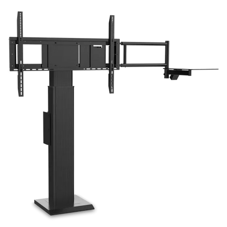 ViewSonic VB-STND-004 Motorized Fixed Floor Stand, Black, 22" Smooth Lift, ADA Compliant, VESA 400x400 to 800x600mm, Swing-Arm Tray for 55"-86" Displays up to 220lbs TV & Monitor Mounts ViewSonic