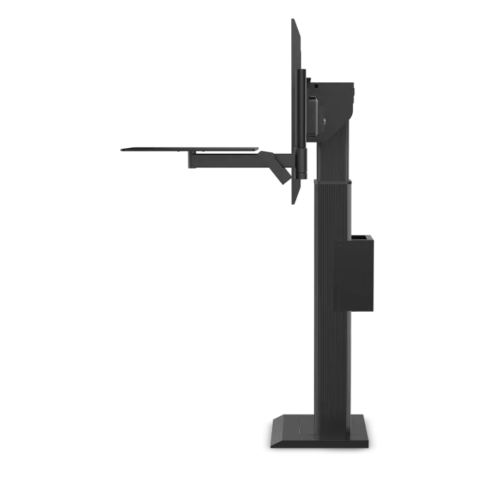 ViewSonic VB-STND-004 Motorized Fixed Floor Stand, Black, 22" Smooth Lift, ADA Compliant, VESA 400x400 to 800x600mm, Swing-Arm Tray for 55"-86" Displays up to 220lbs TV & Monitor Mounts ViewSonic