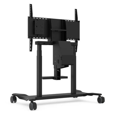 ViewSonic VB-STND-007 Electric Height Adjustable Mobile Cart, Black, 22" Motorized Lift, 360° Swivel, VESA 400x200 to 800x600mm, 15 lb Laptop Tray for 55"-86" Displays up to 165lbs TV & Monitor Mounts ViewSonic