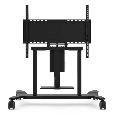 ViewSonic VB-STND-008 Motorized Height Adjustable Mobile Cart, Black, 22" Smooth Lift, 0-90° Tilt, 360° Swivel, VESA 400x200 to 800x600mm, Storage Tray for 55"-86" Displays up to 165lbs TV & Monitor Mounts ViewSonic
