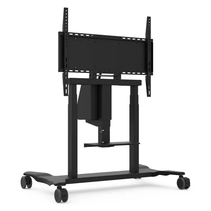 ViewSonic VB-STND-008 Motorized Height Adjustable Mobile Cart, Black, 22" Smooth Lift, 0-90° Tilt, 360° Swivel, VESA 400x200 to 800x600mm, Storage Tray for 55"-86" Displays up to 165lbs TV & Monitor Mounts ViewSonic
