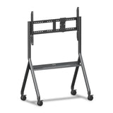 ViewSonic VB-STND-009 Slim Mobile Cart Stand, Grey, Manual Height Adjustment, 400x400 to 1000x600mm VESA, 4" 360° Lockable Casters for 55"-105" Displays up to 265lbs TV & Monitor Mounts ViewSonic