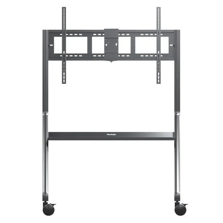 ViewSonic VB-STND-009 Slim Mobile Cart Stand, Grey, Manual Height Adjustment, 400x400 to 1000x600mm VESA, 4" 360° Lockable Casters for 55"-105" Displays up to 265lbs TV & Monitor Mounts ViewSonic