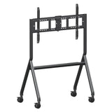ViewSonic VB-STND-009 Slim Mobile Cart Stand, Grey, Manual Height Adjustment, 400x400 to 1000x600mm VESA, 4" 360° Lockable Casters for 55"-105" Displays up to 265lbs TV & Monitor Mounts ViewSonic