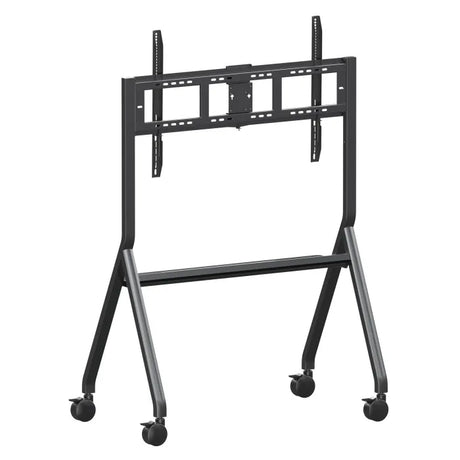ViewSonic VB-STND-009 Slim Mobile Cart Stand, Grey, Manual Height Adjustment, 400x400 to 1000x600mm VESA, 4" 360° Lockable Casters for 55"-105" Displays up to 265lbs TV & Monitor Mounts ViewSonic