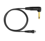 Shure WA307 Premium 3' Instrument Cable – Right-Angle 1/4" TS to Locking TA4F for Wireless Bodypack Transmitters Microphones Shure