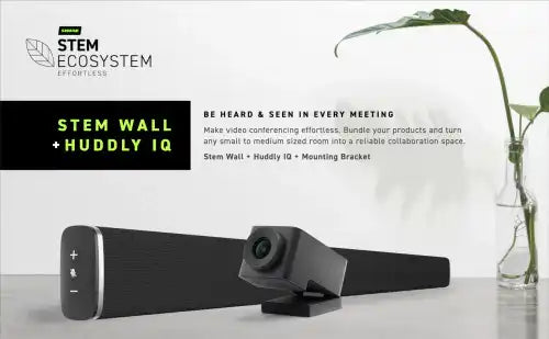 Shure WALL1 + HCAM-V Stem Wall & Huddly IQ Conference Camera Bundle Microphones Shure