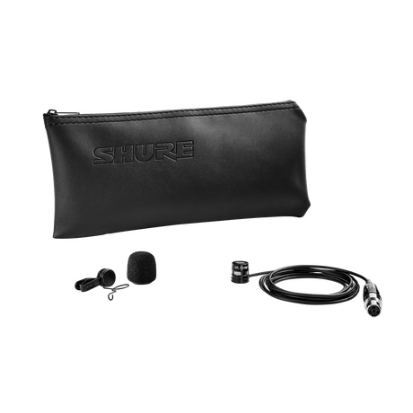 Shure WL184MB/S-TQG Microflex Miniature Supercardioid Lavalier Microphone (Black, TQG/TA4F) Microphones Shure