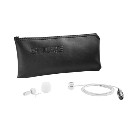 Shure WL184MW/S-TQG Microflex Miniature Supercardioid Lavalier Microphone (White, TQG/TA4F) Microphones Shure