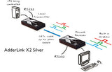 AdderLink X2-Silver/P-US - CATx PS/2 KVM Extender with RS232 Serial Transparency up to 1000ft