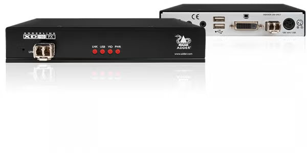 AdderLink XD150FX - Lossless Fiber KVM Extender for DVI, USB 2.0, Audio & RS232 up to 4 km