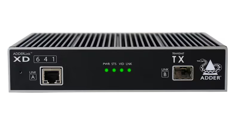 AdderLink XD641 - Single-Head 4K60 DisplayPort KVM Extender for Lossless Video and USB over CATx or Fiber