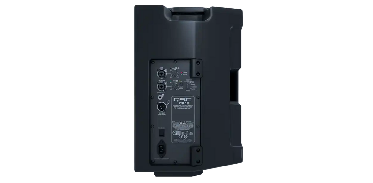 QSC CP12 Powered Speaker Pair with Stands and Cables - Bundle