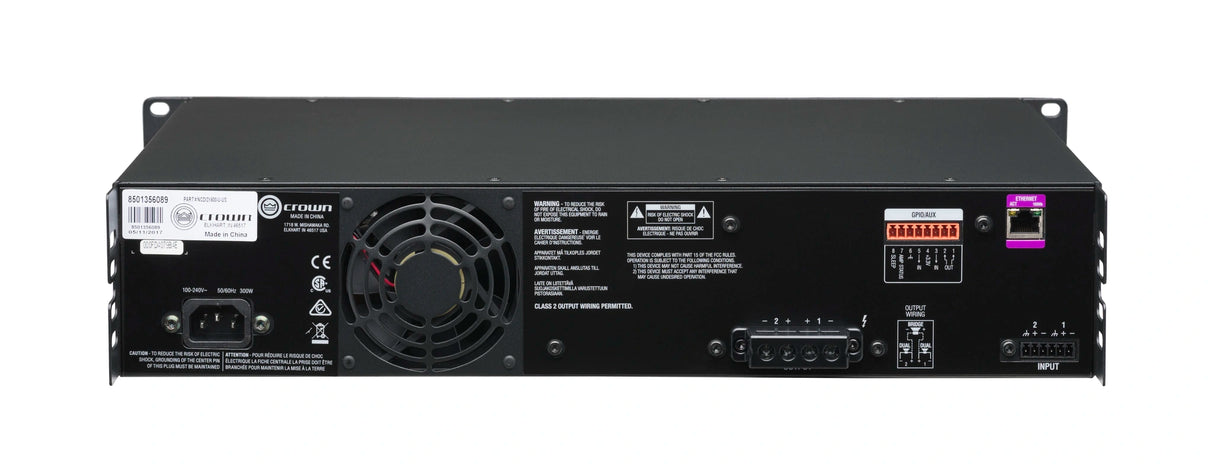 Crown CDi2x600 – 2-Channel 600W CDi DriveCore Power Amplifier - rear high