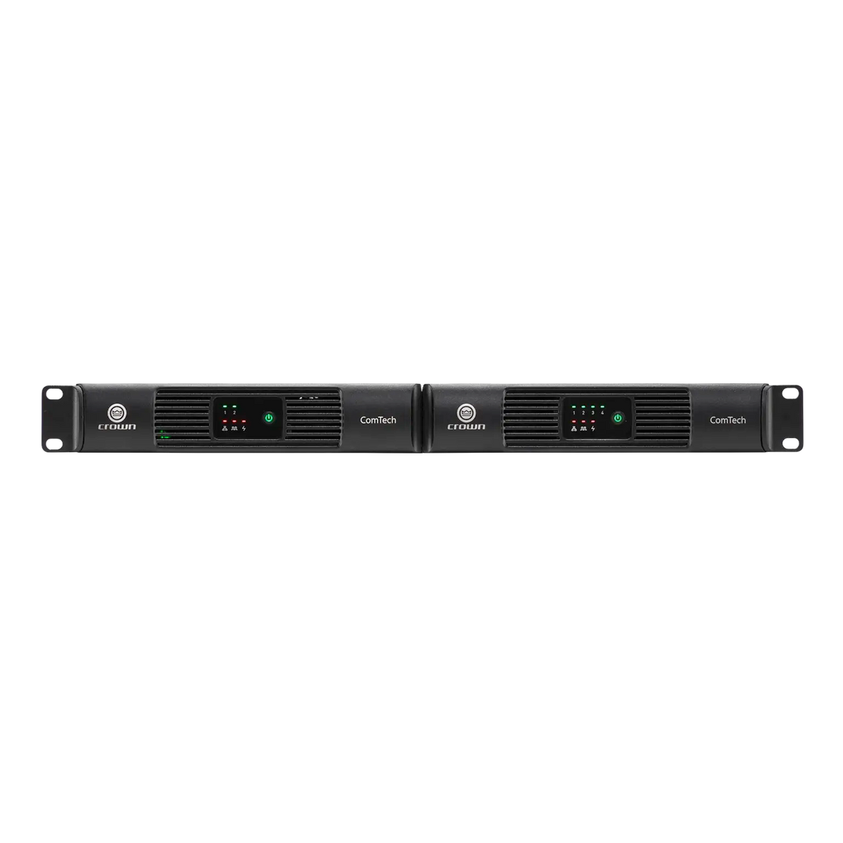 Crown CTD-2125 – 2-Channel 125W Dante Installed Amplifier - front with ears