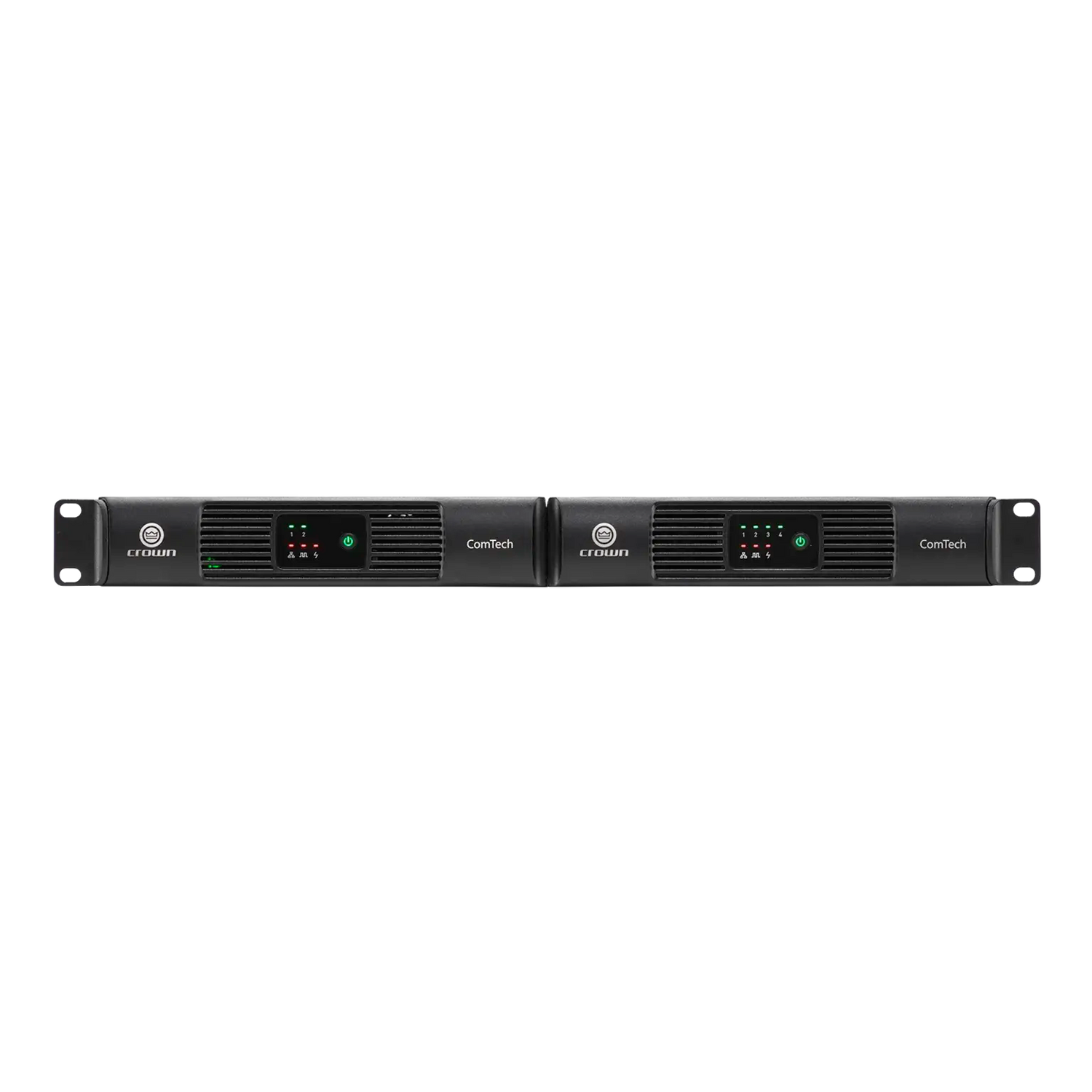 Crown CTD-2125 – 2-Channel 125W Dante Installed Amplifier - front with ears